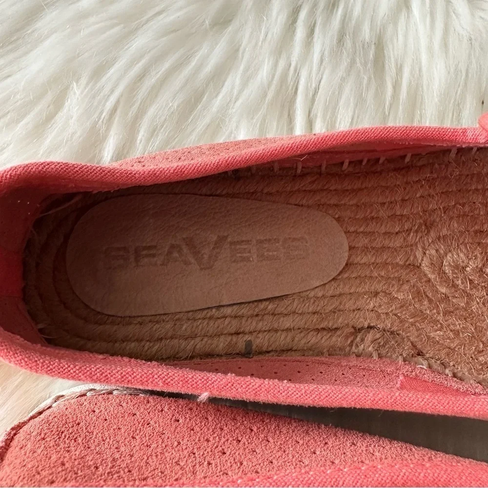 New Seavees Ocean Park Espadrilles Coral Suede Loafers Flats Shoes Sz 6.5